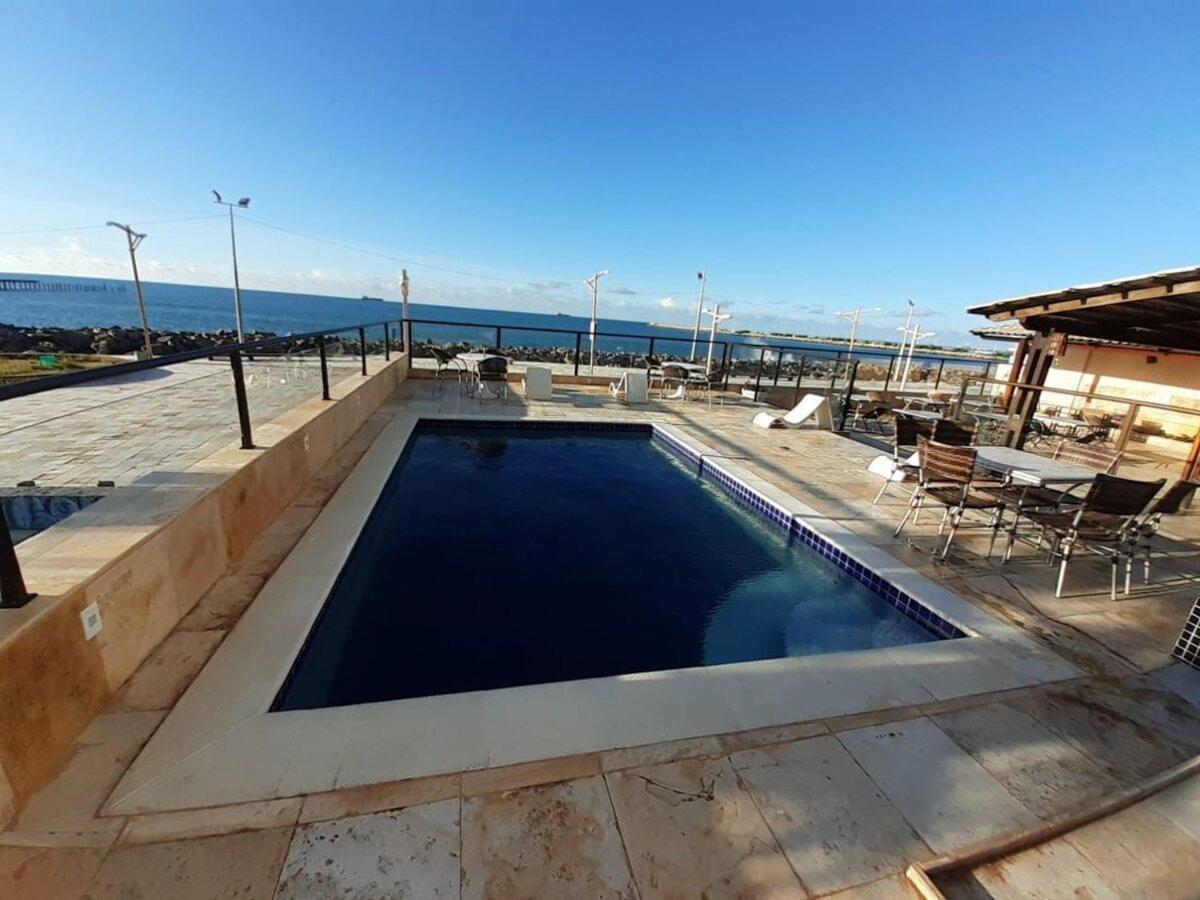 605 Flat Mobiliado Com Vista Lateral Mar Na Praia De Iracema Com Ventilador 福塔雷萨 外观 照片